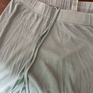 SKIMS rib knit pants; super soft modal, powder blue - the ultimate cozy!!